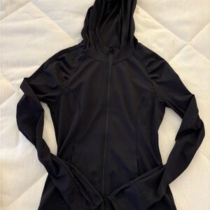 Black Hooded Zip-Up Jacket